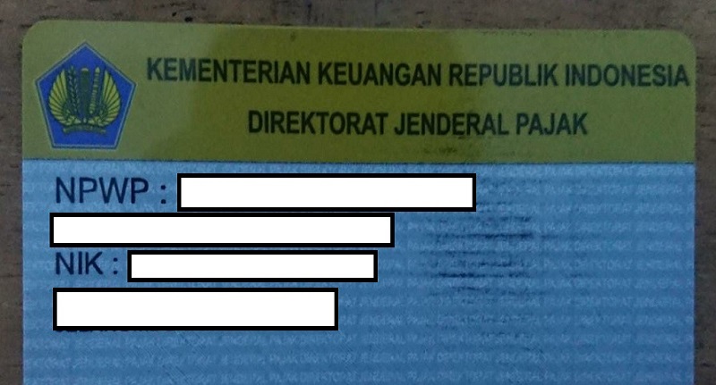 Kartu Fisik NPWP NIK Tidak Valid