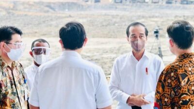 Presiden Jokowi saat Peletakan Batu Pertama Proyek Pabrik Baterai Mobil Listrik