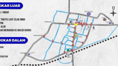 Penutupan Jalan Kota Jombang Malam Tahun Baru 2022