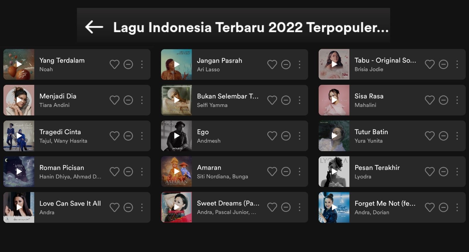 Top 15 Lagu Indonesia Terbaru Maret 2022 Terpopuler Spotify