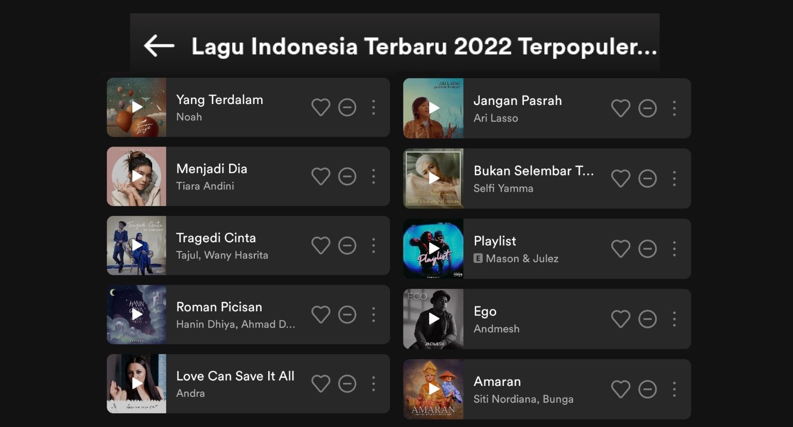 Top 10 Lagu Indonesia Terbaru Maret 2022 Terpopuler Spotify